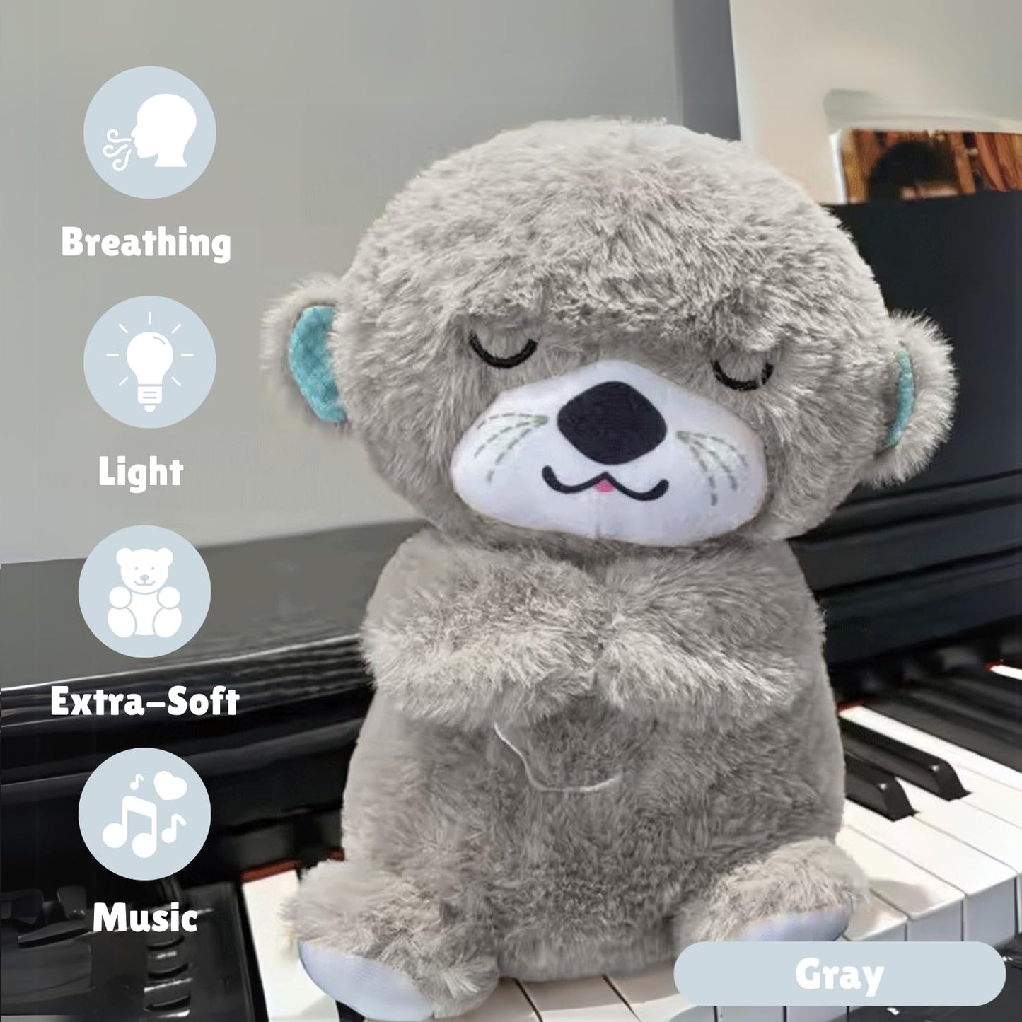 TDP Breathing Teddy Bear with Glowing Light & Music