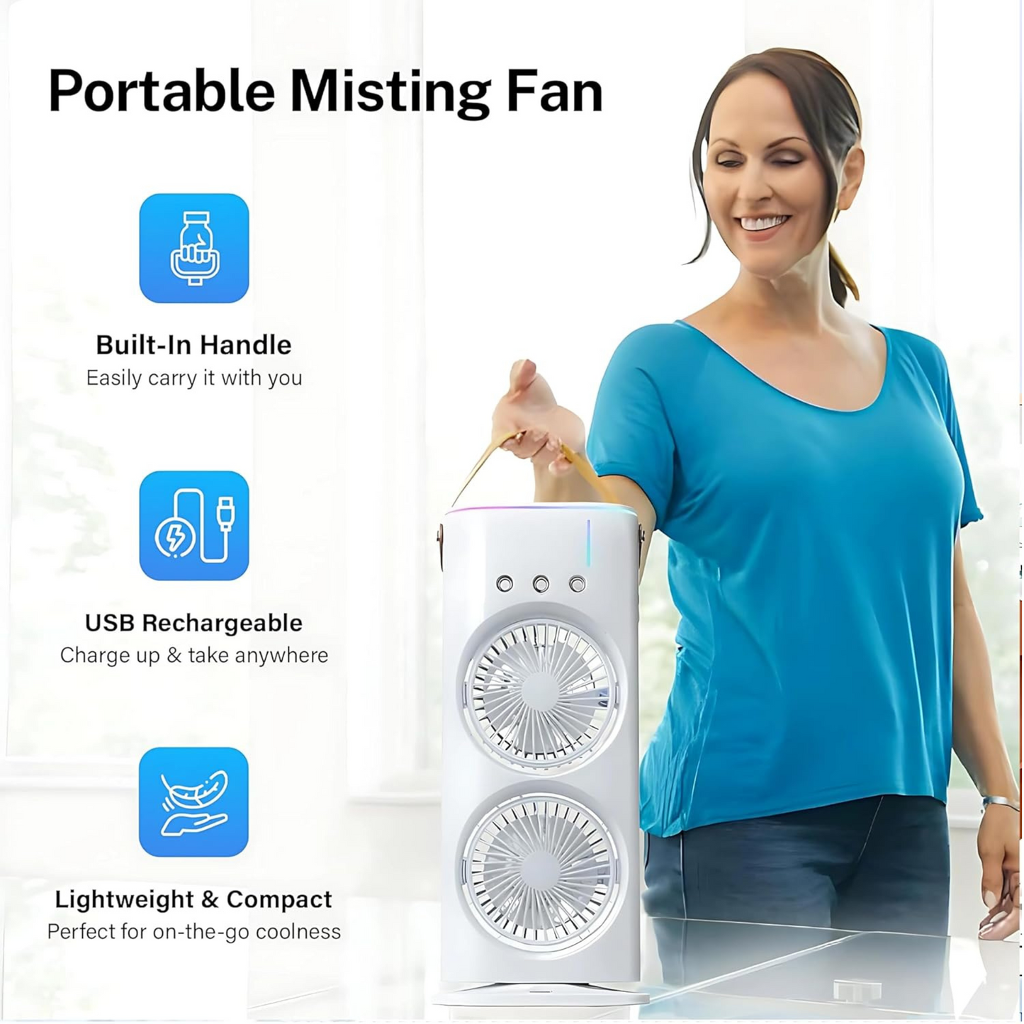 Dual Fan Mist Portable Air Cooler